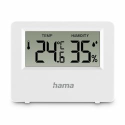 Hama Ebro Thermometer and Hygrometer, Digital, For Indoors or Outdoors, white (EBRO THERM/HYGROMETER DIGITAL WHITE)