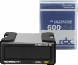 Tandberg Data O-T RDX External drive kit with 500GB HDD, black, USB3+ (Overland Tandberg RDX QuikStor - RDX d)