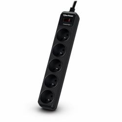 CyberPower Tracer III B0520SC0-FR surge protector Black 5 AC outlet[s] 200 - 250 V 1.8 m (0520Sc0-Fr Surge Protector - Black 5 Ac Outlet[S] 200 - - 250 V 1.8 M - Warranty: 12M)