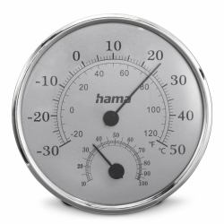 Hama Saipan Indoor Grey, Silver (SAIPAN THERMOMETER HYGROMETER SIL)