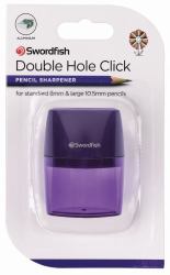 Snopake Double Hole Click Sharpener Blister- 12 Blisters of 1
