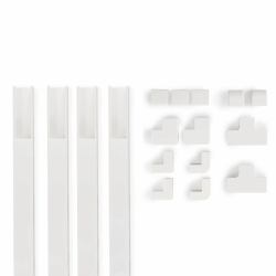 Hama Cable Duct Kit, 4 Pcs, Self-adhesive, 1 m, Incl. Connecting Pieces, white (CABLE DUCT KIT 4 PCS SELF ADHES 1M)