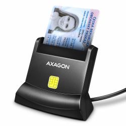 Axagon Universal desktop USB contact Smart/ID card reader with long USB-A cable. Suitable for the eObanka application. smart card reader Indoor USB 2.0 Black (AXAGON CRE-SM4N USB Smart Card StandRe)