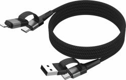 Ansmann 1700-0188 USB cable 1.2 m USB A/USB C USB C/Lightning 60 W Black, Silver 