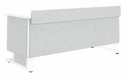 Middle Atlantic Products Forum™ Lectern, 72" Wide, Electrically Height Adjustable, Wilsonart® Designer White, White Powdercoat, Silver Gray Felt with Schuko Power (FM LECTERN 7227 HTADJ D8 LW EU)