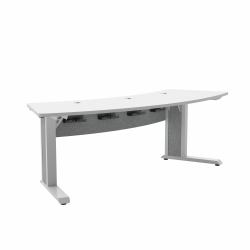 Middle Atlantic ForumTM 92" Arc Fits up to 3 People, 30" Seated Height, Designer White Table Top with Light Table Base (FORUM TABLE IN ARC SHAPE 92 INCH WIDTH)