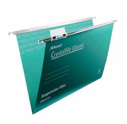 Rexel Crystalfile Classic Foolscap Suspension File 15mm Green [50] (Rexel Crystalfileâ¢ Classic Foolscap Suspension File [50])
