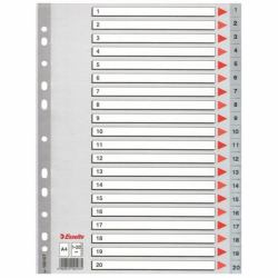 Esselte Index 1-20 PP A4 Grey (Esselte register PP A4 1-20 grÃ¥)