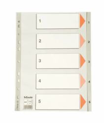 Esselte Index 1-5 PP A4 Grey (Esselte register PP A4 1-5 grÃ¥)
