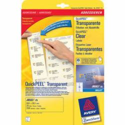Avery J856325 self-adhesive label Transparent 350 pc[s] (Avery J8563-25 QuickPEEL Address Labels 25 Sheets 14 Labels per Sheet)