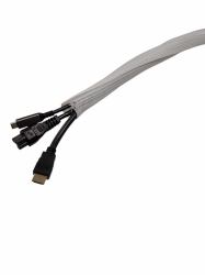 Self-closing braided sleeve - 30mm, 50m White,, cable sock, - Temp: -50Â°C to +150Â°C - Warranty: 24M