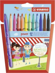 STABILO power felt pen Medium Multicolour 12 pc[s] (Stabilo Power Felt Tip Pens Assorted Wallet [12])