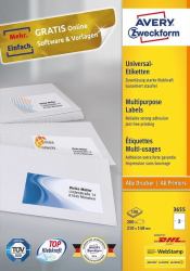 Avery 3655 self-adhesive label Rectangle Permanent White 200 pc[s] (Avery - etiketter til flere formÃ¥l - 2)