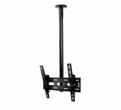 B-Tech Universal Flat Screen Ceiling Mount with Tilt [VESA 400] - 1.5m Ø50mm Pole (Flat Screen Ceiling Mount - With Tilt - 1.5m, Black - Warranty: 120M)