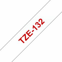 Brother Laminated tape 12mm (TZE-132 LAMINATED TAPE 12MM 8M - RED ON CLEAR)