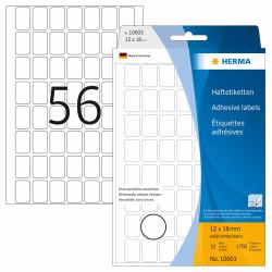 HERMA Multi-purpose labels 12x18 mm white Movables/removable paper matt 1792 pcs. (HERMA Vielzwecketiketten weiÃ 12x18 mm)