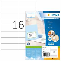 HERMA Labels Premium A4 105x37 mm white paper matt 1600 pcs. 