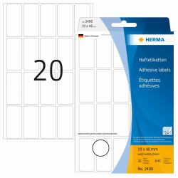 HERMA Multi-purpose labels 19x40 mm white paper matt hand inscription 640 pcs. (HERMA - etiketter - 640 etikette[r] -)