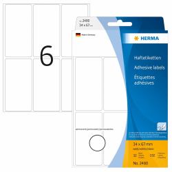 HERMA Multi-purpose labels 34x67 mm white paper matt hand inscription 192 pcs. (HERMA - etiketter - 192 etikette[r] -)