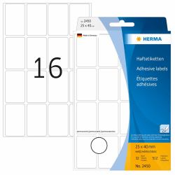 HERMA Multi-purpose labels 25x40 mm white paper matt hand inscription 512 pcs. (HERMA - etiketter - 512 etikette[r] -)