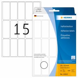 HERMA Multi-purpose labels 20x50 mm white Movables/removable paper matt 480 pcs (HERMA Movables - etiketter - mat - 480)