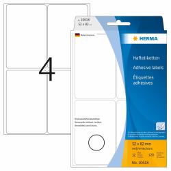 HERMA Multi-purpose labels 52x82 mm white Movables/removable paper matt 128 pcs (HERMA Movables - etiketter - mat - 128)