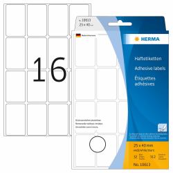HERMA Multi-purpose labels 25x40 mm white Movables/removable paper matt 512 pcs (HERMA Movables - etiketter - 512 etike)