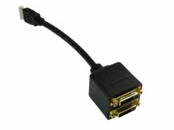 Cables Direct HDMI to DVI Splitter 0.12 m HDMI Type A [Standard] 2 x DVI Black (CDL HDMI [M] - 2x DVI-D F Splitter)