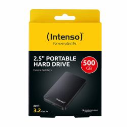 Intenso Portable Hard Drive [2.5 inch], 500 GB, 5400 RPM, 8 MB Cache, USB 3.0, certified refurbished, black (500GB Intenso Memory Case 2.5 inch USB 3.0 Ext HDD)
