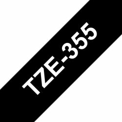 Brother Laminated tape 24mm (TZE-355 LAMINATED TAPE 24MM 8M - WHITE ON BLACK)