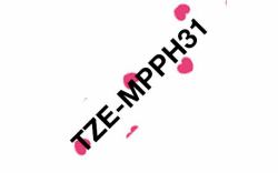 Brother TZE-MPPH31 label-making tape Black on pink (Brother TZe-MPPH31 - lamineret bÃ¥nd -)