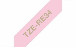 Brother TZE-RE34 label-making tape Gold on Pink (TZERE34 12MM GOLD ON PINK RIBBON TAP)