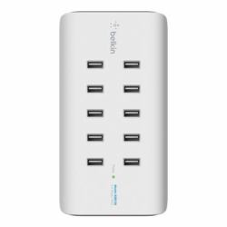 Belkin Rockstar Universal White AC Indoor (10-PORT USB-CHARGING STATION - 120W 2.4A PER PORT WHITE)