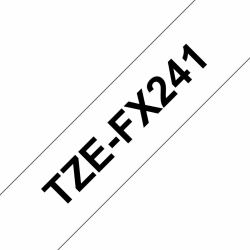 Brother TZE-FX241 label-making tape Black on white TZ (BRO BLACK ON WHITE 18MM FLEXI TAPE)