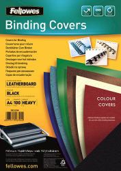 Fellowes Delta A4 Paper Black 100 pc[s] (A4 Leatherboard Covers Black 100pk [FSC])