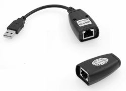 Microconnect USBEXT60M network extender Network transmitter & receiver Black (CAT 5/5e/6 / USB 1.1 Converter - Transmit USB signals via - network cable up to 60 meter - Warranty: 300M)