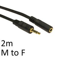 target 3.5mm [M] Stereo Plug to 3.5mm [F] Stereo Socket 2m Black OEM Cable