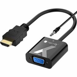 Techly Cable Adapter Converter HDMI to VGA with audio jack plug 