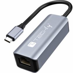Techly IDATA USB-ETGIGA-CA laptop dock/port replicator Wired USB 3.2 Gen 1 [3.1 Gen 1] Type-C Black, Silver 