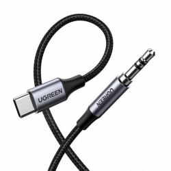 Ugreen 30633 audio cable 1 m 3.5mm USB Type-C Black, Silver 