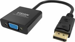Vision TC-DPVGA/BL video cable adapter DisplayPort VGA [D-Sub] Black 